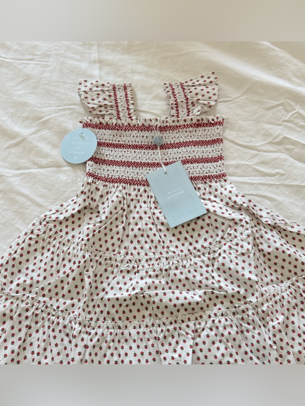Hill House The Tiny Ellie Nap Dress - White Poppy Half Drop